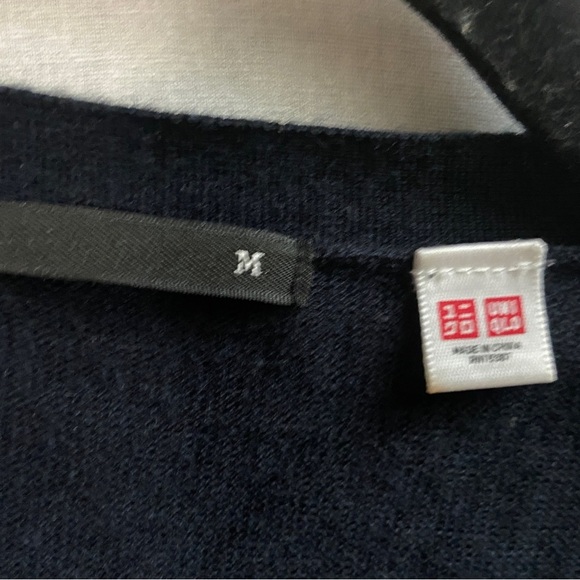Uniqlo wool blend argyle button sweater cardigan Sz M - Picture 4 of 8